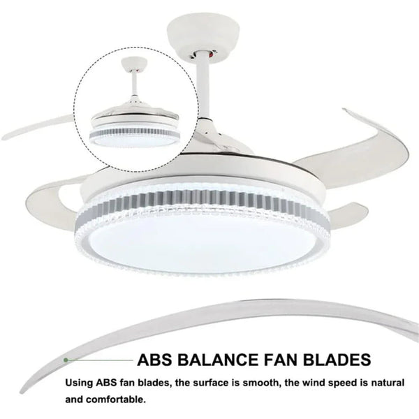 DecorBites™ LED Bladeless Ceiling Fan Chandelier for Modern Smart Home Decor Decorbites