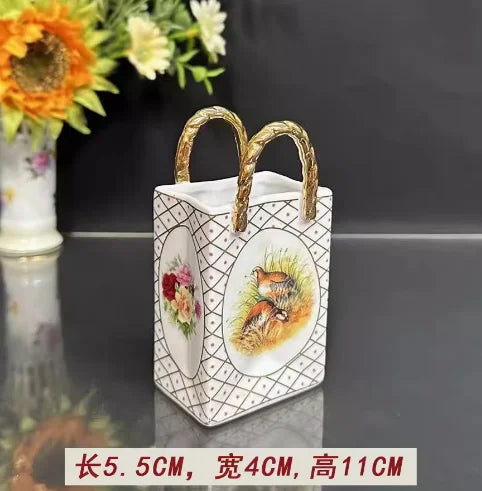 Cartoon 3D Relief Colorful Handdrawn Flower Tank Jar Jewelry Box Ring Box Tin Milk Jug Vase Tableware Household