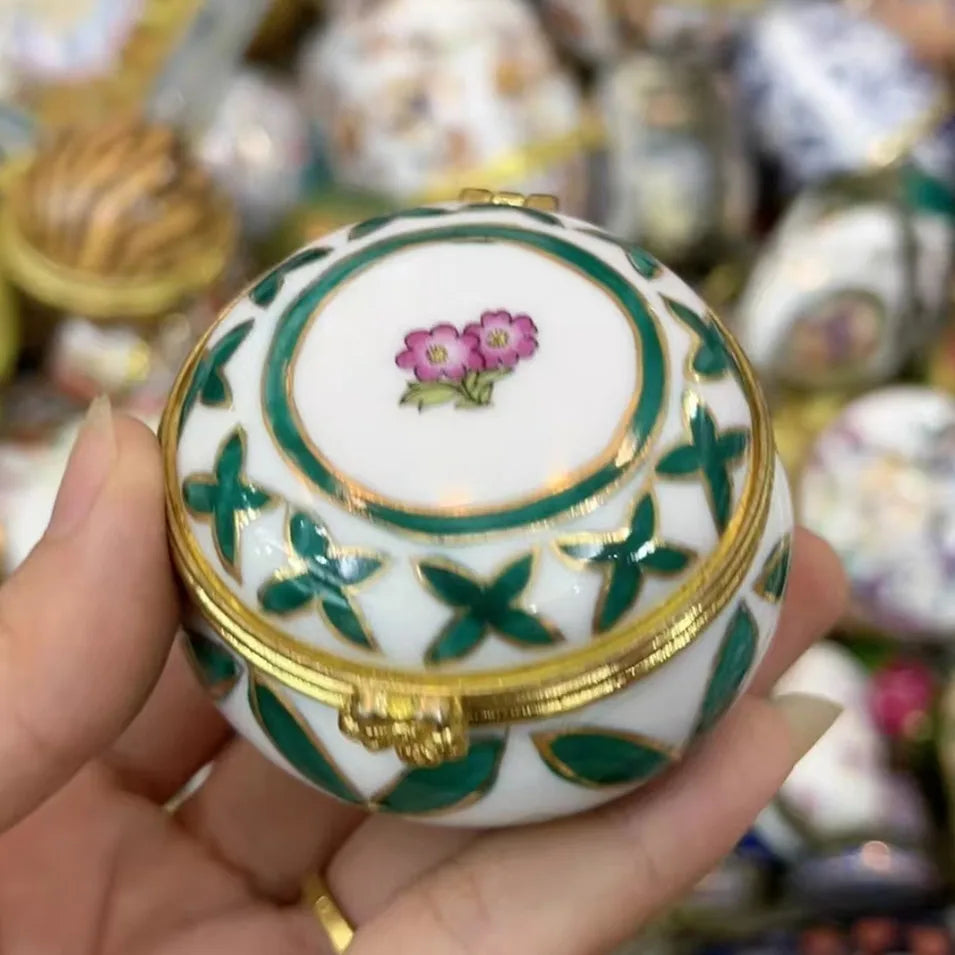 Ceramics Flower Jewelry Storage Box Vase Flower Basket Jewelry Case Storage Jewelry Organizer Display Gifts Home Decor Ornament