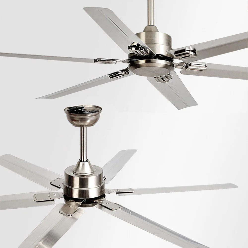 DecorBites™ Large 6-Blade Stainless Steel Ceiling Fan for Living Room, Bedroom, Office Decorbites