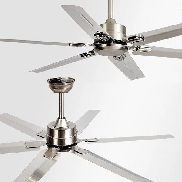 DecorBites™ Large 6-Blade Stainless Steel Ceiling Fan for Living Room, Bedroom, Office Decorbites