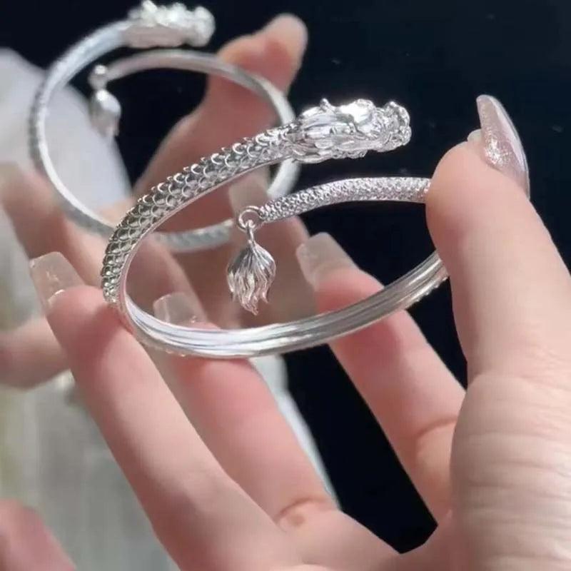 925 Sterling Silver Dragon Bangle Bracelet or Ring