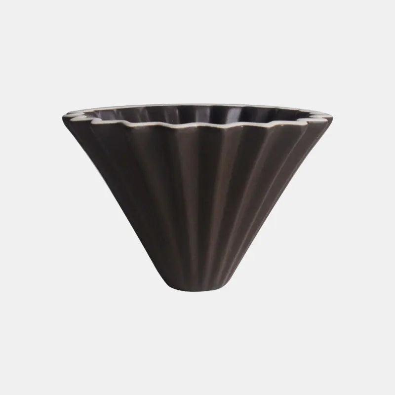 StepUp Coffee Origami Ceramic Pour Over Dripper, Handmade Cone Brewer