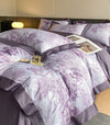 New Forest printing Bedding Set Luxury 4PCS Purple Egyptian Cotton Quilt Cover Bed Sheet Pillowcases Home Textile