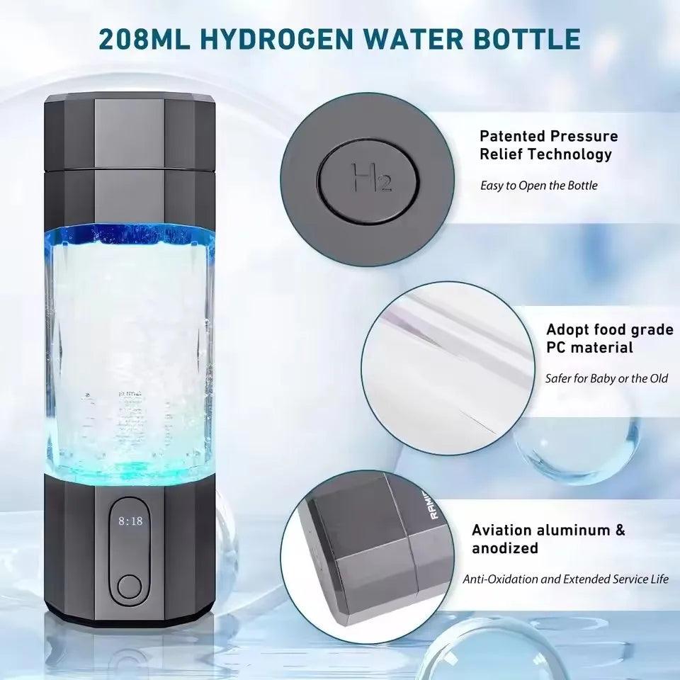 2025 10000PPB Hydrogen Water Bottle with Colorful Light & Valve