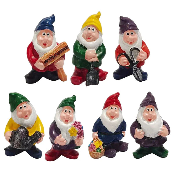 1pc Fairy Garden Drunk Gnomes Miniature Ornaments Set Mini Dwarf Bonfire Statues for Planter Flowerpot Decor Accessories