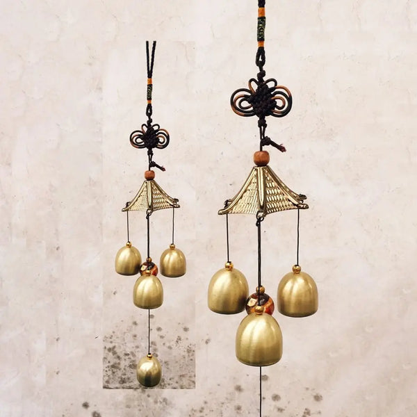 Retro Wind Chimes Copper Wind Bell Hanging Pendants Garden Decorations Outdoor Oriental Lucky Pendants