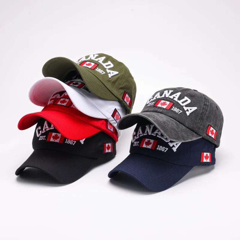CANADA Embroidered Baseball Hat Maple Leaf 1967 Decorative Outdoor Sunscreen Duck Tongue Hat for Men and Women