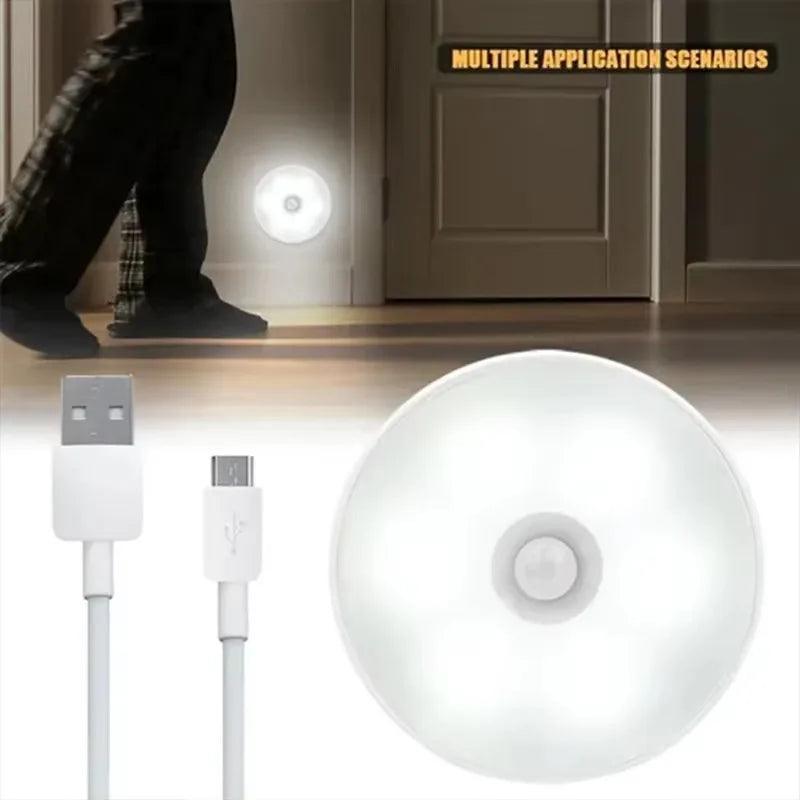 Motion Sensor Light Led USB Night Lights Rechargeable Lamp for Home Bedroom Staircase Hallway Wardrobe Cupboard Led Lighting