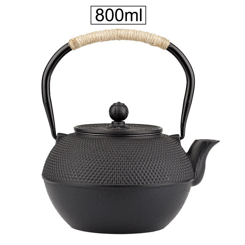 UPORS Japanese Iron Tea Pot with Stainless Steel Infuser Cast Iron Teapot Tea Kettle for Boiling Water Oolong Tea 600/800/1200ML