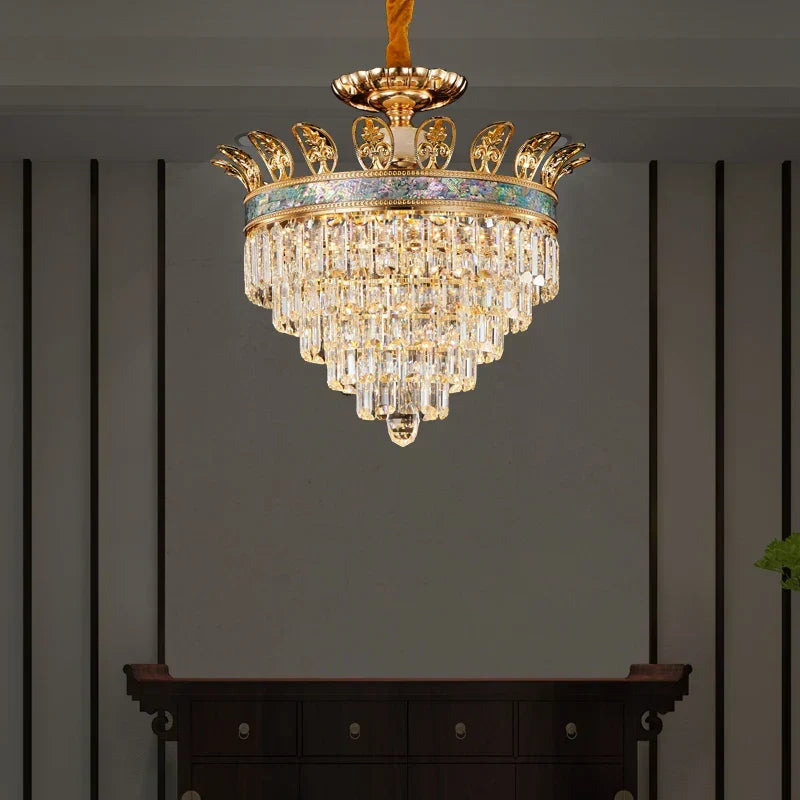 Copper Crystal Chandelier 34-Head D163cm