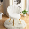 Velvet Accent Chair Gold Metal Legs Upholstered Vanity Chair for Living Room