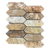 Scabos Travertine Strada Design on 12" x 12" Mesh Mosaic Tile - Honed / 12"x12"x3/8" / Pattern