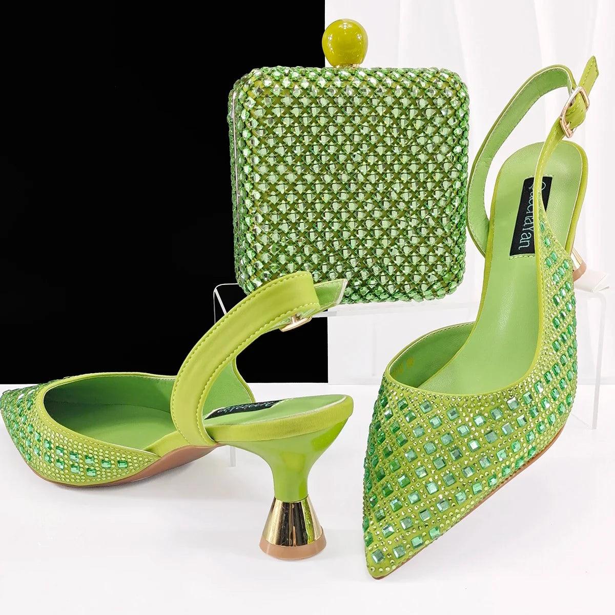 Lastest Italian Design Ladies Shoes with Matching Bag Set HZS1-1