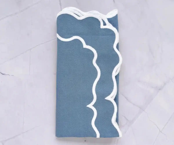 Blue Scalloped Napkins