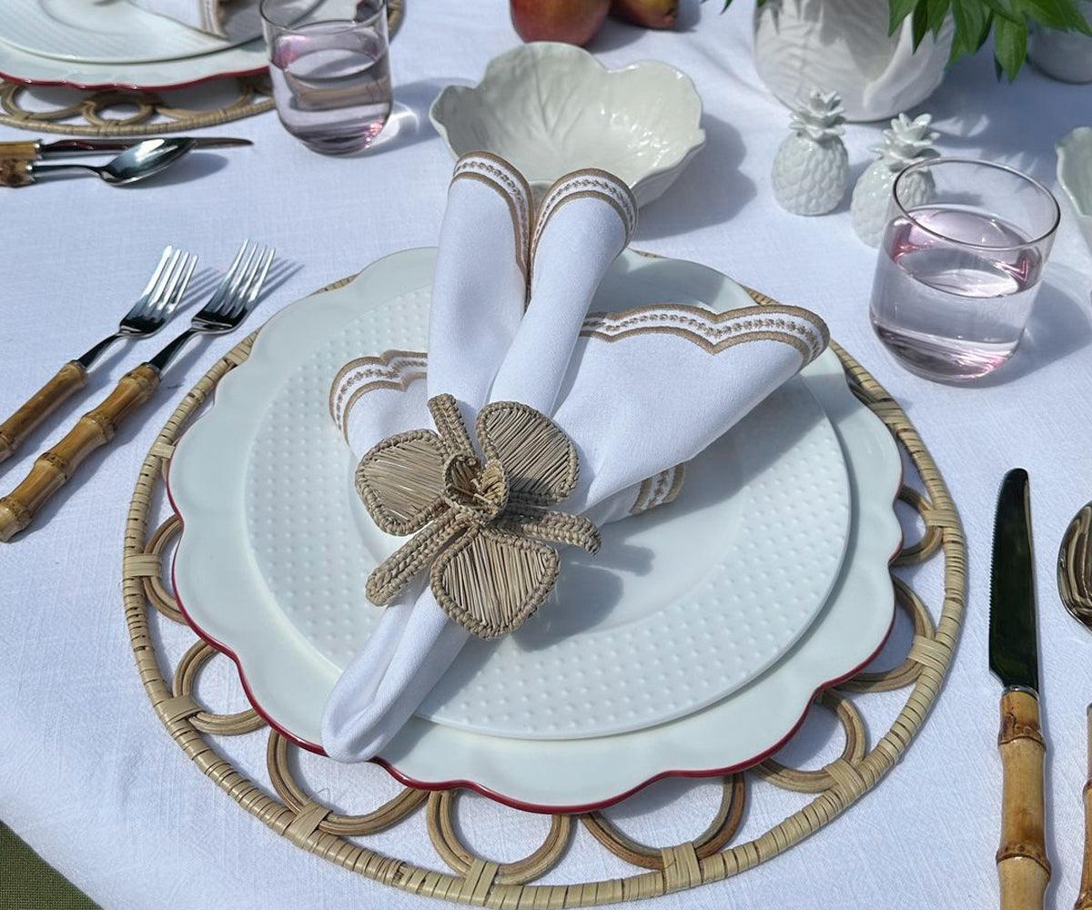 Scalloped Napkins - Embroidery Napkins