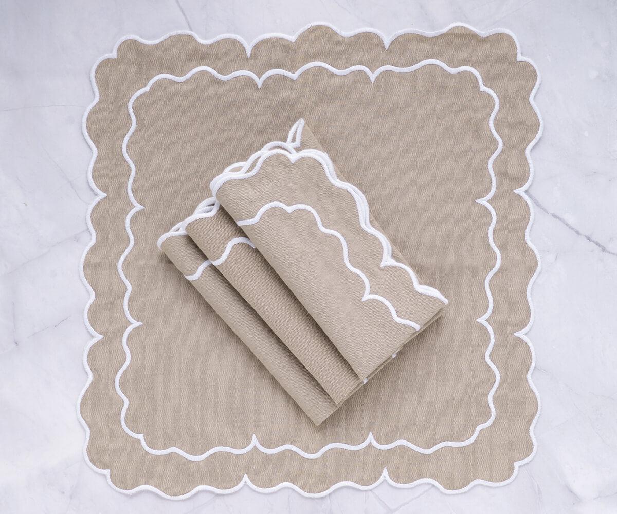 Beige Embroidery Napkins