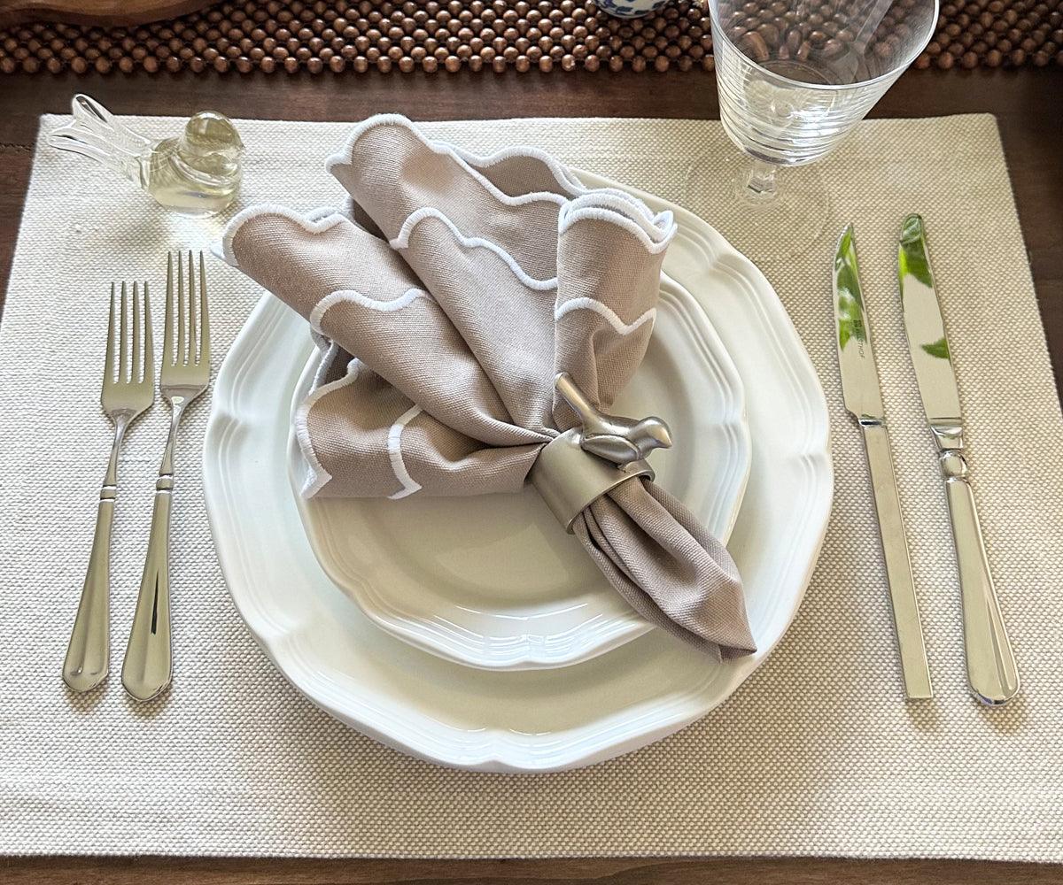 Beige Embroidery Napkins