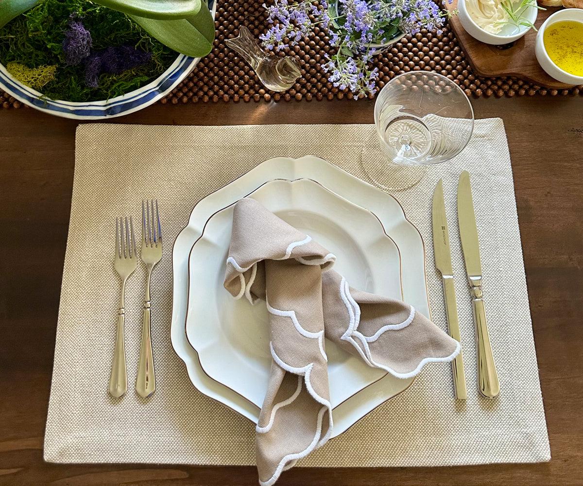 Beige Embroidery Napkins