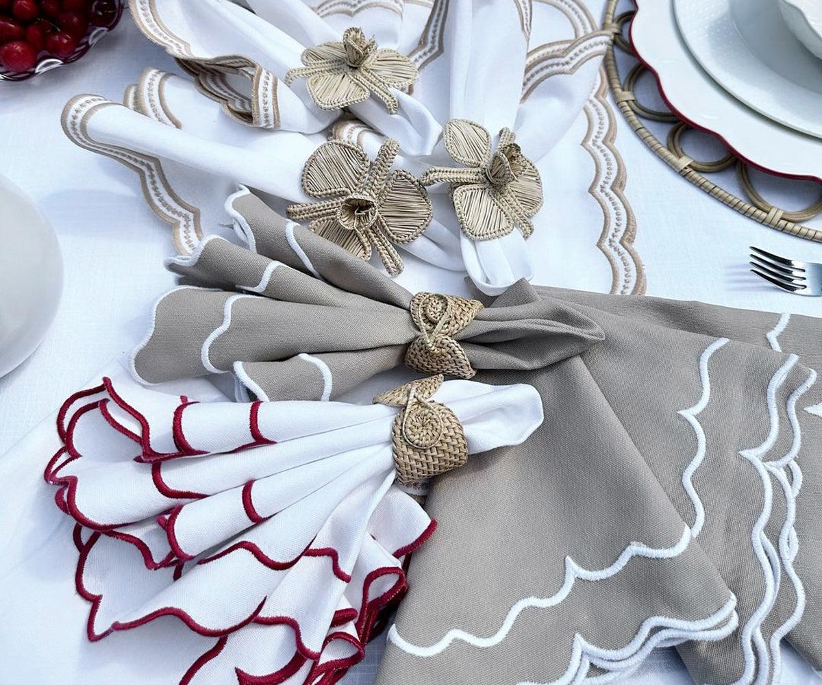 Red Scalloped Napkins