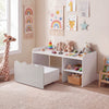 Scalloped Kids Bookshelf and Toy Storage Organizer for Playroom-Gray