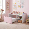 Scalloped Kids Bookshelf and Toy Storage Organizer for Playroom-Pink