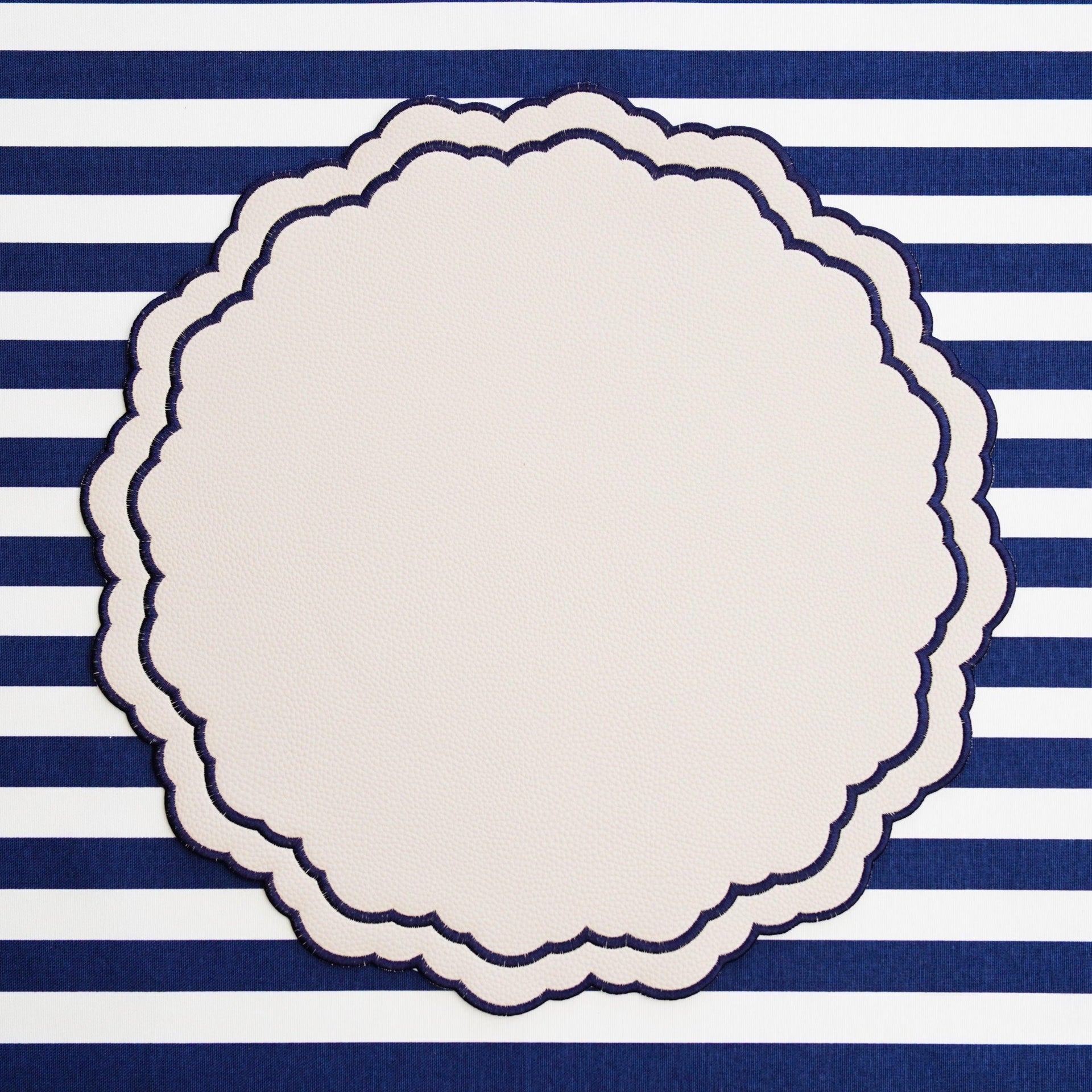 SPRING TABLE DECOR – SCARLET WHITE & NAVY BLUE FAUX LEATHER PLACEMAT