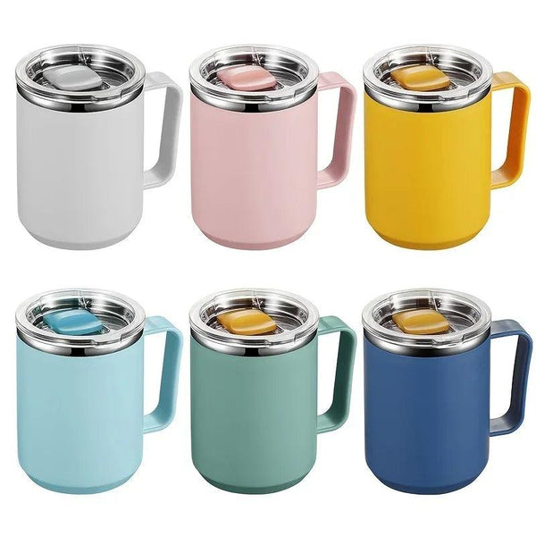 Stainless Steel Insulated Coffee Mug – 450 ml (Double-Wall Vacuum, Handle & Lid)