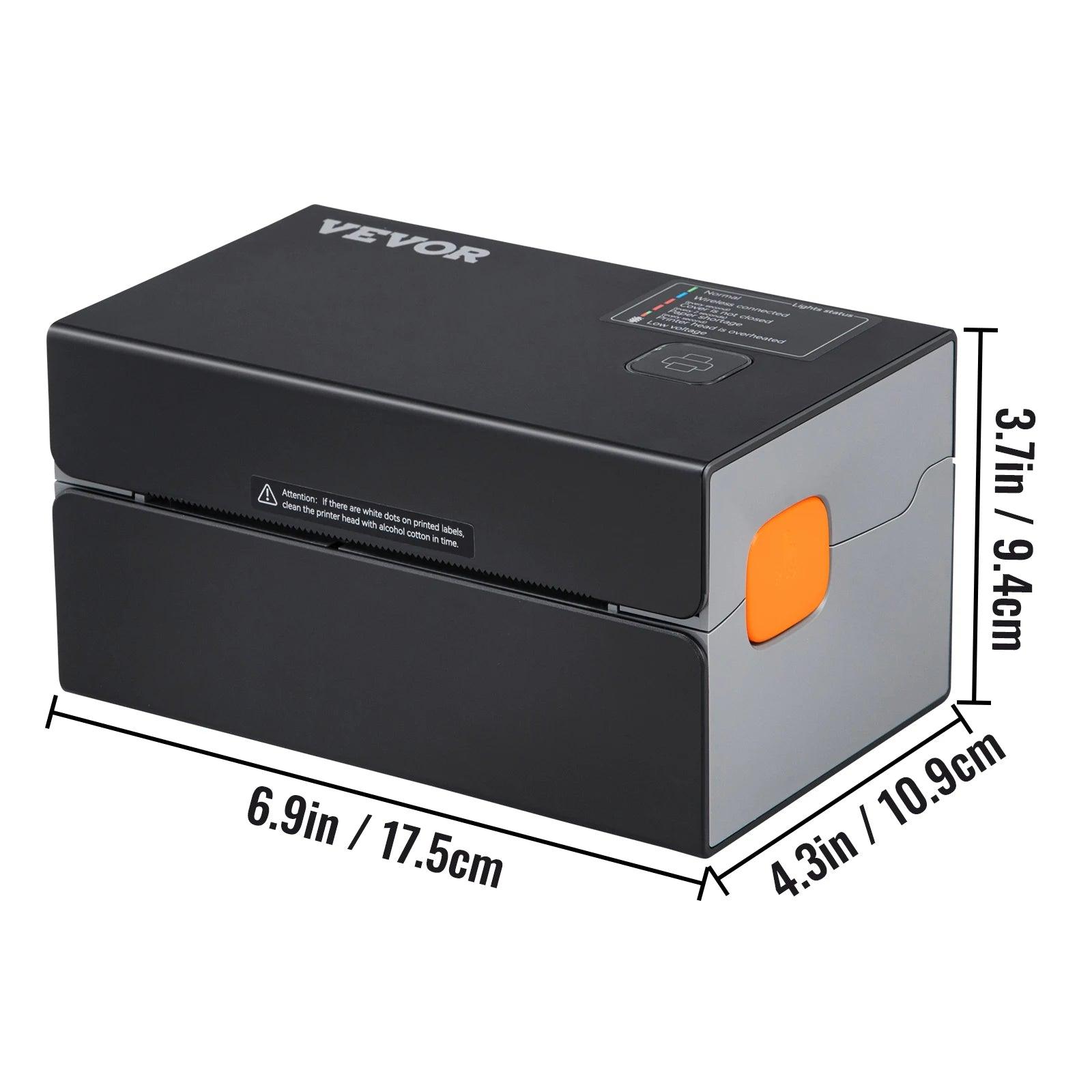 VEVOR Thermal Label Printer Portable Printer 300DPI for 4x6 Mailing Packages Printing w/ Bluetooth & Automatic Label Recognition