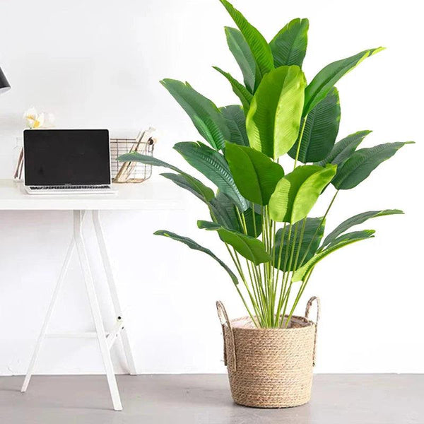 Artificial Tropical Palm Tree with Real Touch Banana Leaves