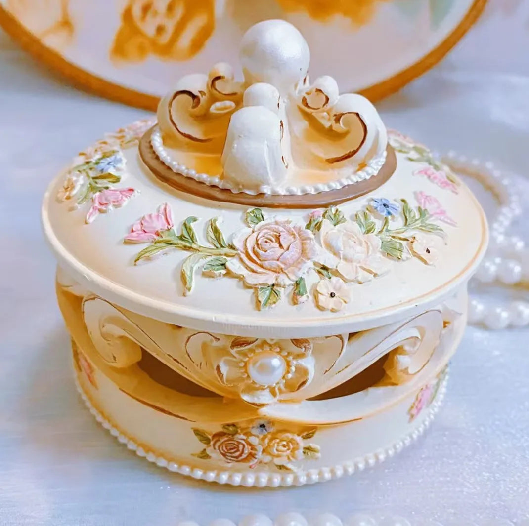 Resin Flower Jewelry Storage Box Vase Flower Basket  Jewelry Case Storage Jewelry Organizer Display Home Decor Ornament