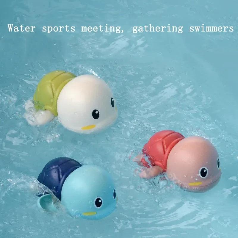 Baby bath toys for children water play small yellow duck swimming baby kids play with water duckling small turtle boys and girls