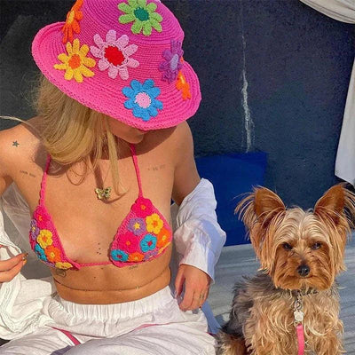 Hollow Knitted Fisherman Hat - Sexikinis Swim
