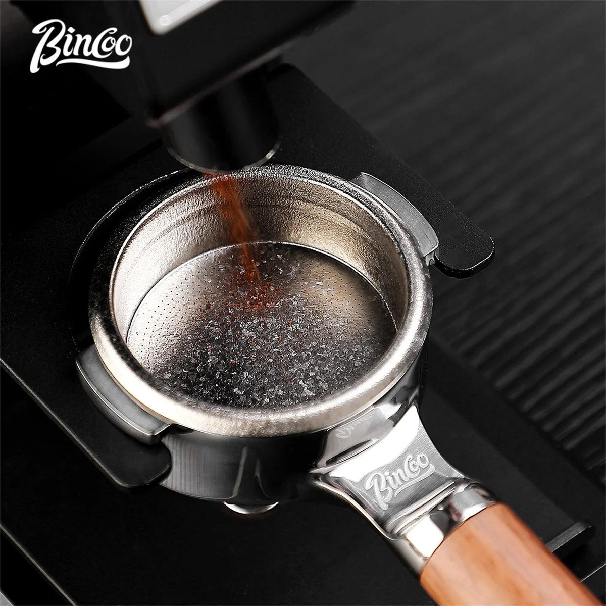 Bincoo Titanium Precision Portafilter Basket 58.5mm Professional Espresso Extraction Tool for Even Coffee Grounds Distribution