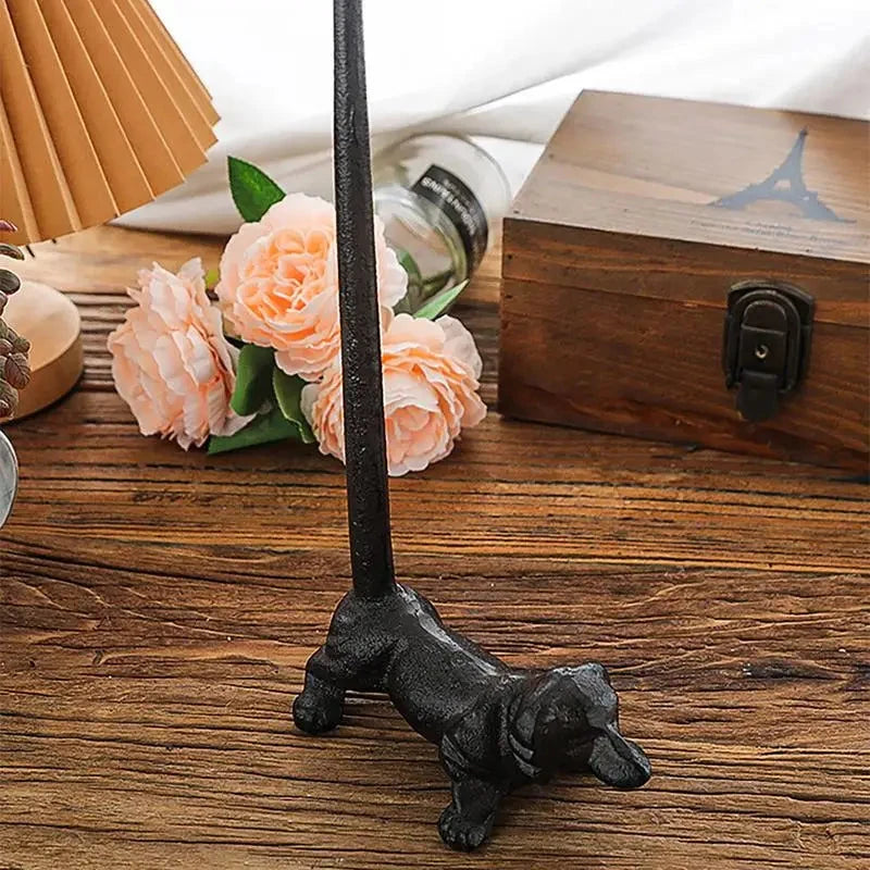 Animal Iron Paper Holder Vintage Downward Dog Cast Iron Roll Paper Towel Stand Standing Pipe Toilet Roll Tissue Holder For DSers Fulfillment