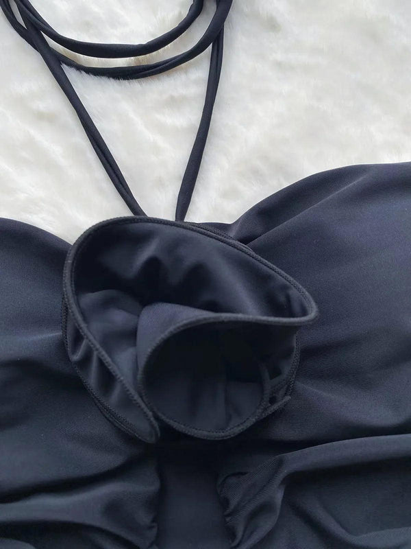 Black rose one piece swimsuit - Sexikinis Swim