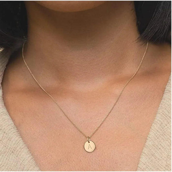 Personalized Initial CIRCLE Necklace - Gifts for You 'n Me