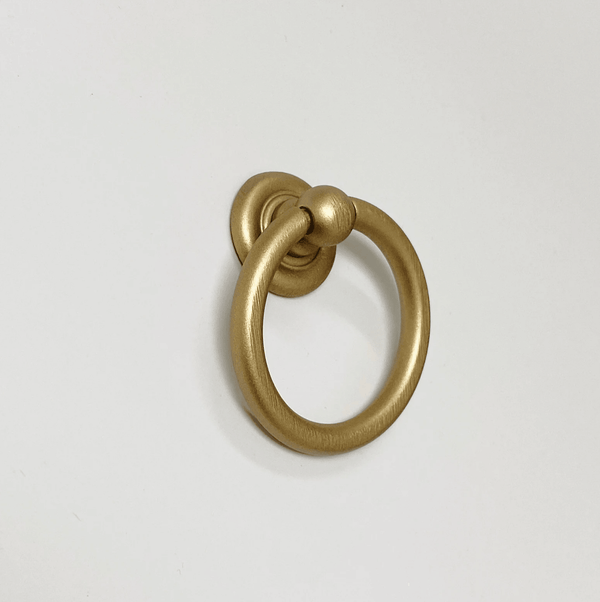 Capri Brushed Gold Cup Drawer Pull, Ring Pull or Round Cabinet Knob