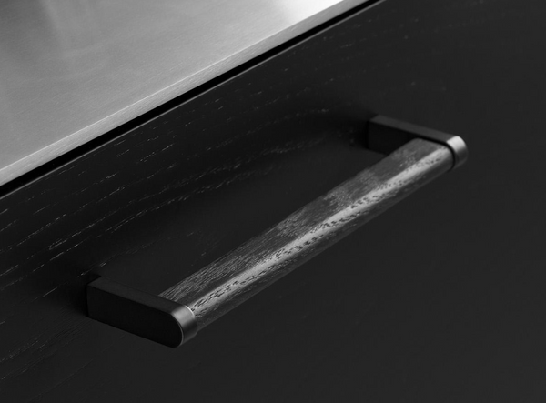 Metal and Black Wood 