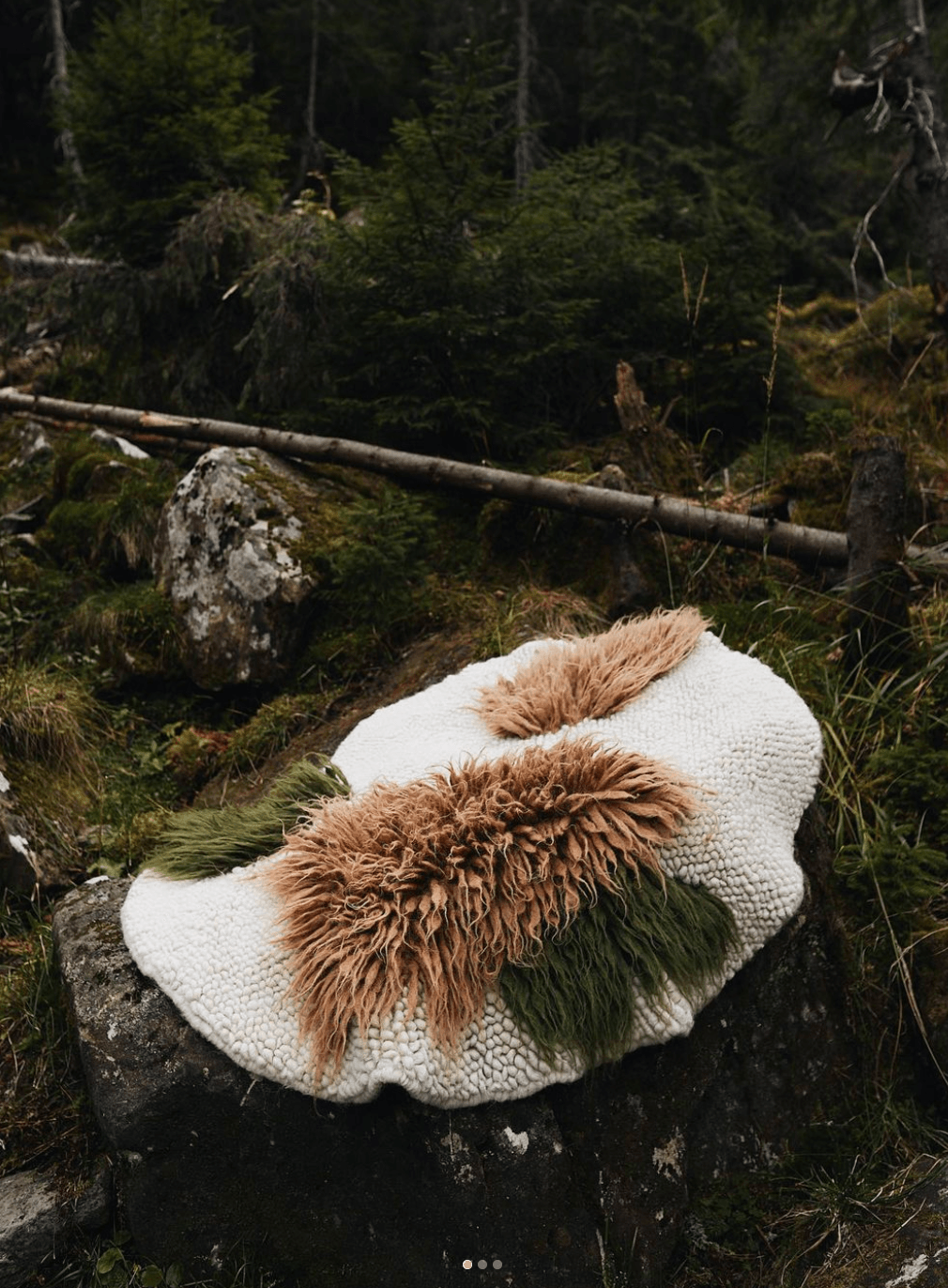 Handwoven Wool Area Round Rug 