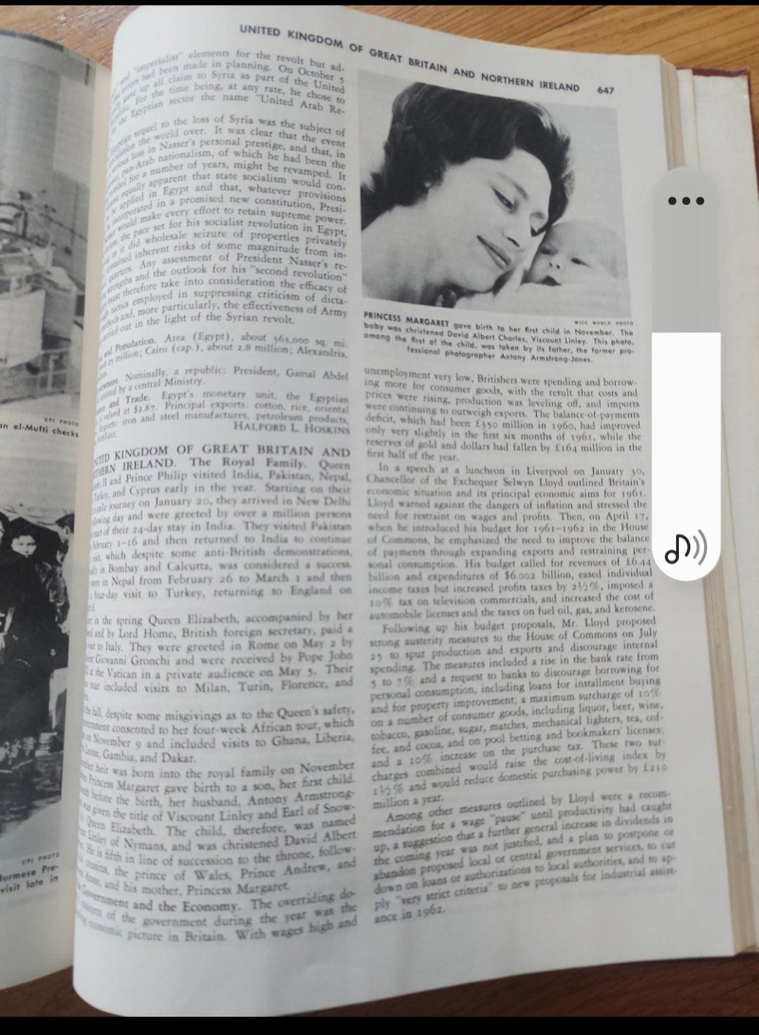 Vintage 1962 Collier’s Encyclopedia Yearbook Book covering the Year 1961