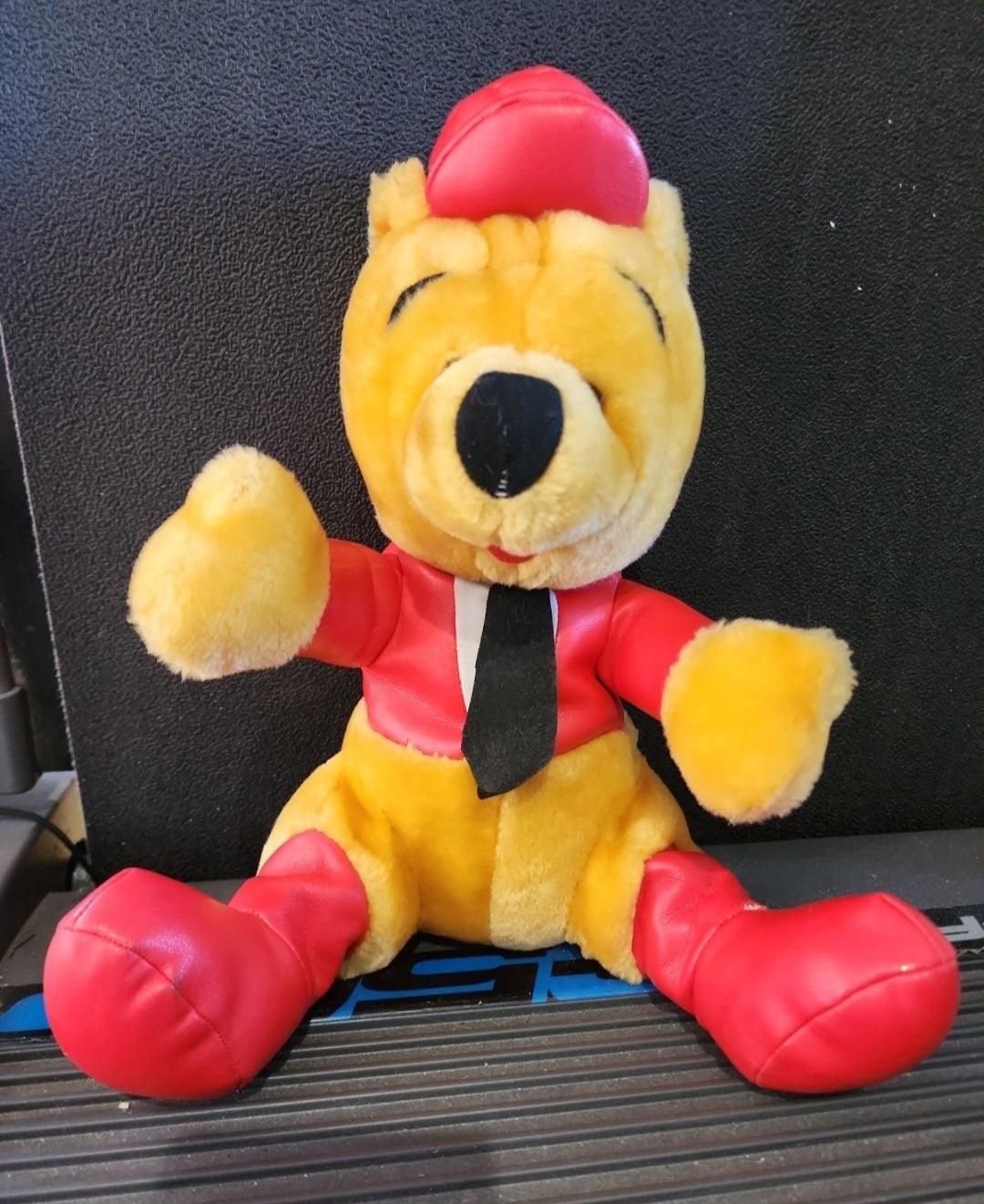 Rare Winnie the Pooh plush Bear in Red racing outfit 10
