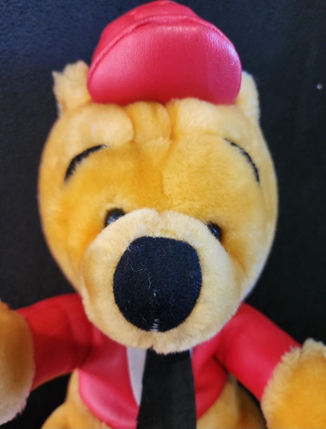 Rare Winnie the Pooh plush Bear in Red racing outfit 10