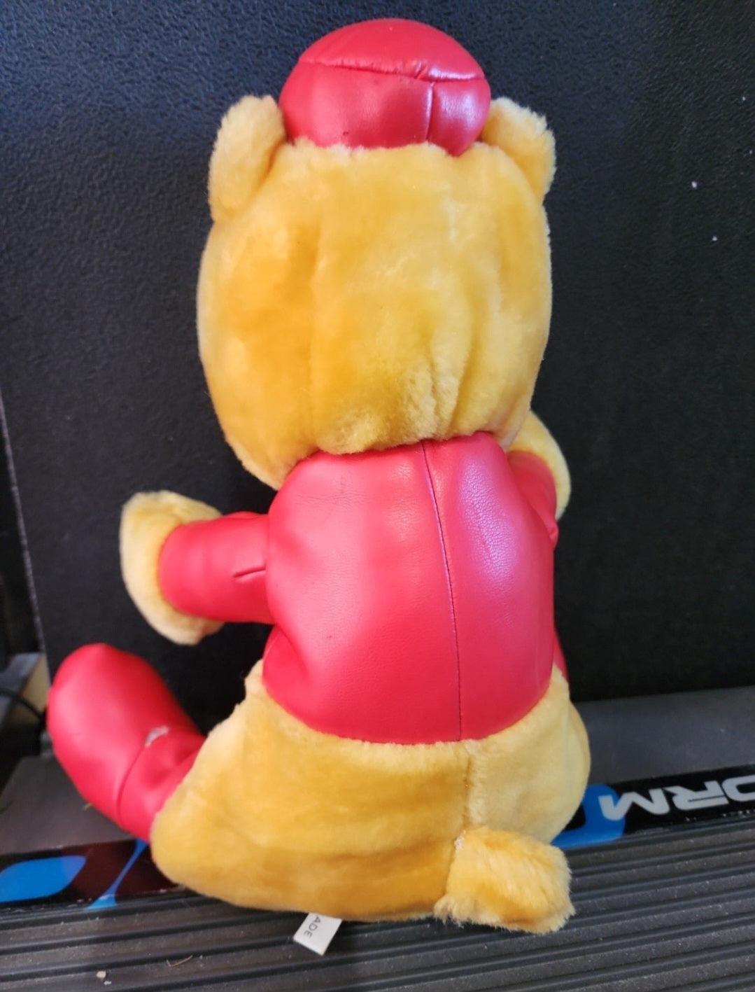 Rare Winnie the Pooh plush Bear in Red racing outfit 10