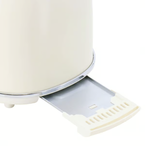 MegaChef 1.8 Quart Electric Tea Kettle and 2 Slice Toaster Combo in Creme