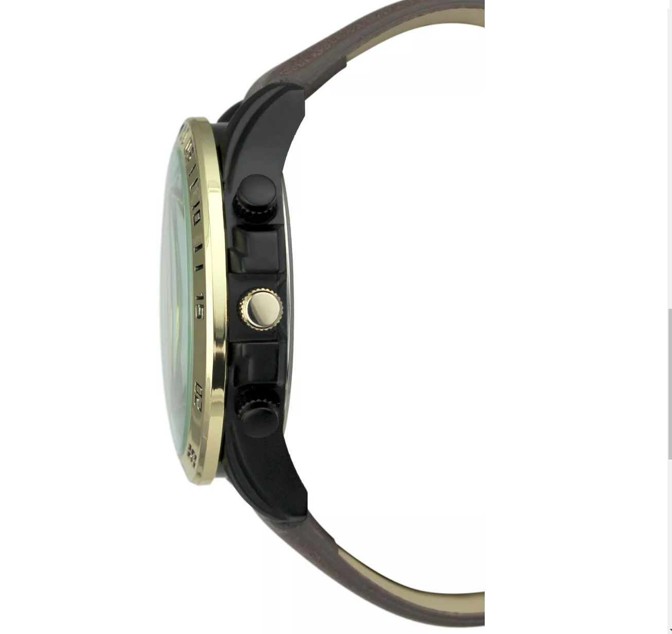 INC Brown Faux-Leather Strap Watch 48mm & 3-Pc. Bracelet Set