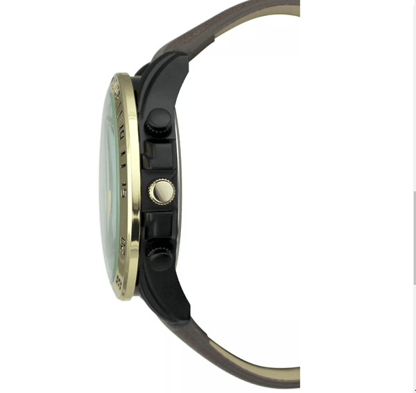 INC Brown Faux-Leather Strap Watch 48mm & 3-Pc. Bracelet Set