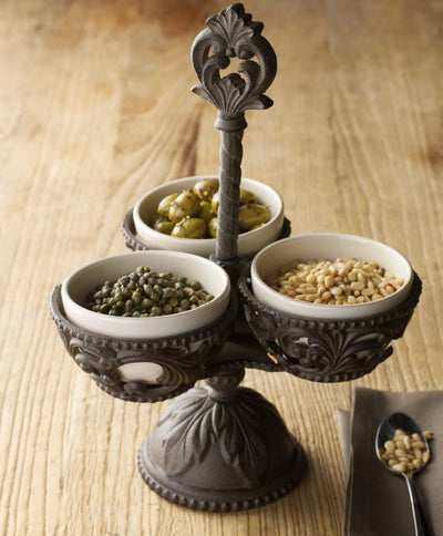 Acanthus Stoneware Condiment Server