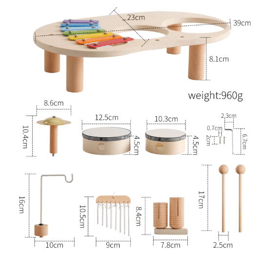 Montessori Baby Music Table Wooden Xylophone Educational Toy Gift