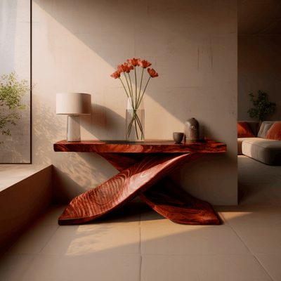 Sculptura Drift Handcrafted Solid Wood Console Table